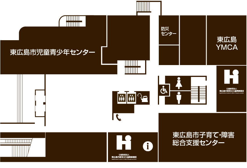 東広島市市民文化センター1階地図