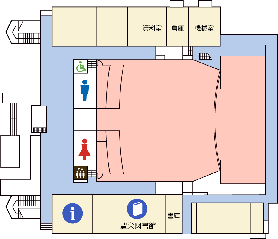 豊栄生涯学習センター1階フロアマップ